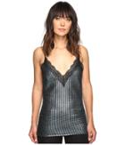 House Of Holland Chainmail Metallic Slip Top (blue) Women's Clothing