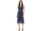 Anne Klein Delphine Print Midi Dress (anne Black/gauguin) Women's Dress