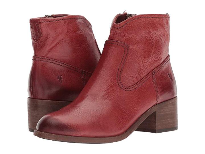 Frye Claire Bootie (red Clay Waxed Full Veg) Women's Dress Pull-on Boots