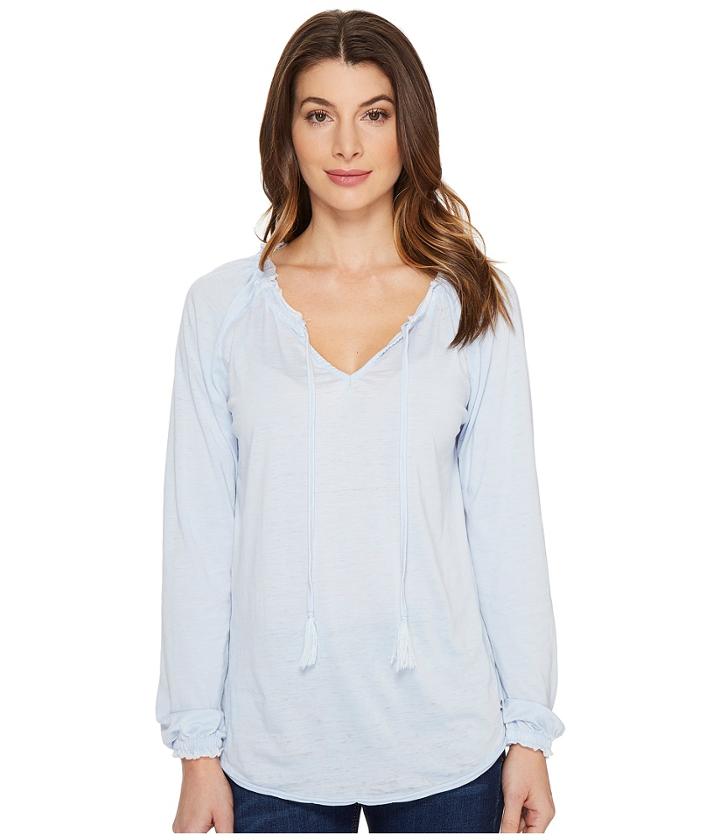 Jag Jeans Peasant Tee In Burnout Jersey (bluebell) Women's T Shirt