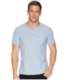 Calvin Klein Jeans Short Sleeve Slub Henley Shirt (blue Fog) Men's T Shirt