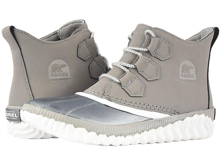 Sorel Out 'n Abouttm Plus (chrome Grey Leather/metallic Shell Combination) Women's Cold Weather Boots