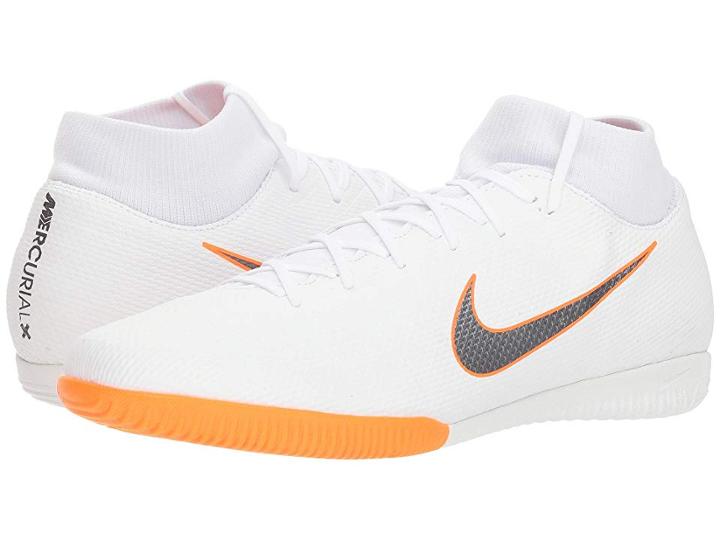 Nike Superflyx 6 Academy Ic (white/metallic Cool Grey/total Orange) Men's Soccer Shoes
