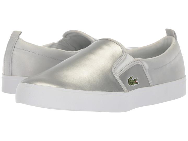 Lacoste Kids Gazon (big Kid) (silver/white) Girl's Shoes