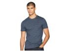 Original Penguin Short Sleeve All Over Jacquard Jasper Stripe T-shirt (dark Sapphire) Men's T Shirt