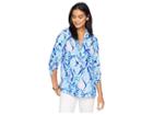 Lilly Pulitzer Everglades Top (twilight Blue Scale Up) Women's Clothing