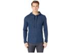 Vince Contrast Double Knit Hoodie (prussian Blue/heathered Carbon) Men's Sweatshirt