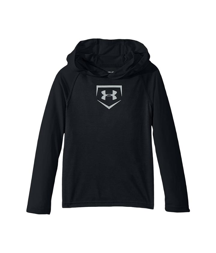 Under Armour Kids Baseball Hoodie (big Kids) (black/black/baseball Gray) Boy's Sweatshirt