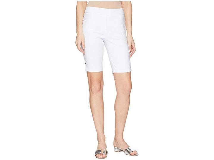 Tribal Stretch Bengaline 10 Pull-on Flatten It Shorts (white) Women's Shorts