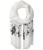 Collection Xiix Sparkling Floral Wrap (white/black) Scarves