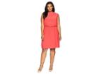 Adrianna Papell Plus Size Matte Jersey Fit And Flare (geranium) Women's Dress