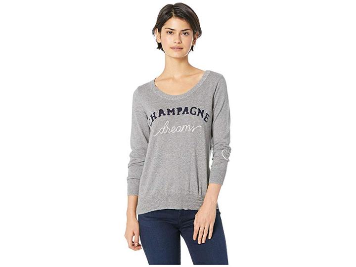 Chaser Long Sleeve Crew Neck Pullover (heather Grey) Women's Long Sleeve Pullover