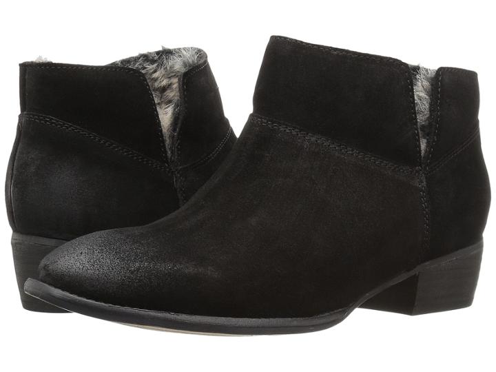 Seychelles Snare Cozy (black Suede/fur) Women's Pull-on Boots