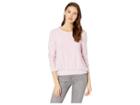 Chaser Cozy Knit Reverse Panel Pullover (pink Diamond) Women's Long Sleeve Pullover