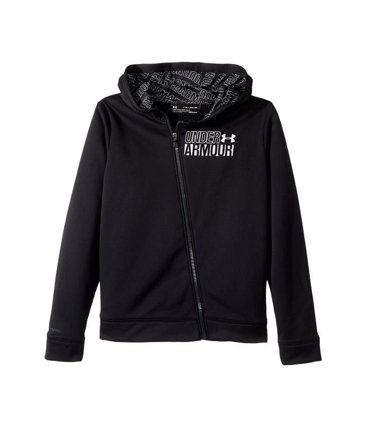 Under Armour Kids Armour Fleece Full Zip Hoodie (big Kids) (black/black/white) Girl's Sweatshirt