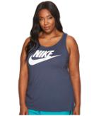 Nike Sportswear Essential Tank (size 1x-3x) (thunder Blue/white) Women's Sleeveless