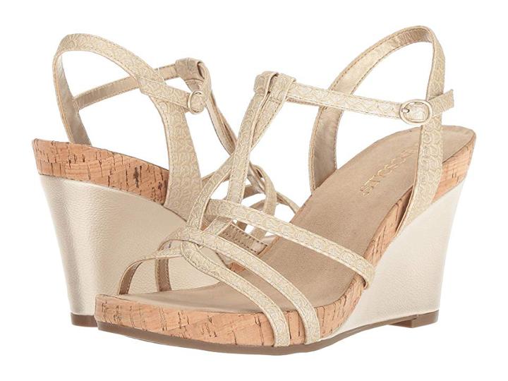 Aerosoles Plush Song (gold Snake) Women's Wedge Shoes