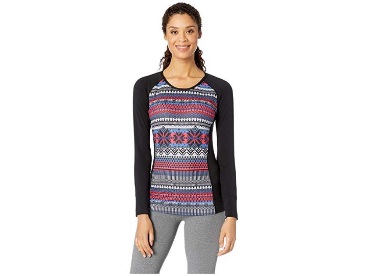 Hot Chillys Mtf Sublimated Print Scoop Neck Top (alpine/black) Women's T Shirt