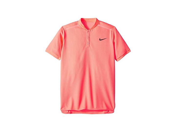 Nike Kids Court Advantage Tennis Polo (little Kids/big Kids) (lava Glow/black) Boy's Clothing