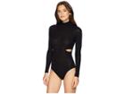 Only Hearts Feather Weight Rib Slash Mock Neck Bodysuit (black) Women's Jumpsuit & Rompers One Piece