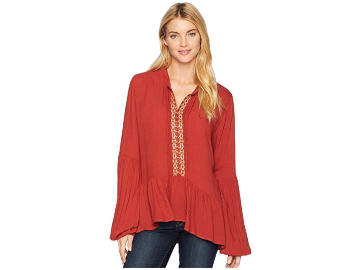 Stetson 2084 Rayon Crepe Peasant (orange) Women's Clothing