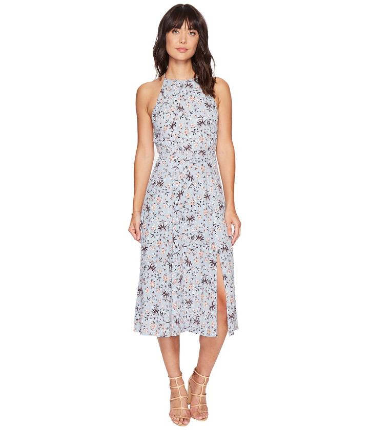 Astr The Label Pascal Dress (blue/peach Floral) Women's Dress