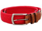 Torino Leather Co. 32mm Italian Woven Multi Cotton Elastic (red) Men's Belts