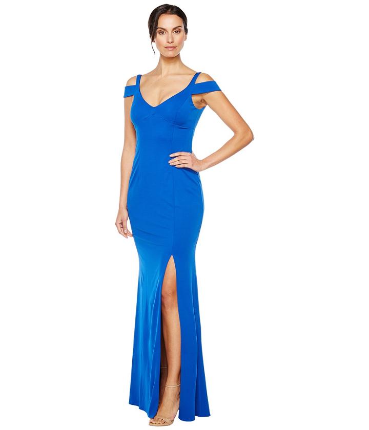 Adrianna Papell Modified Jersey Mermaid Gown (royal) Women's Dress