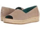 Toms Open Toe Platform Alpargata (desert Taupe Suede) Women's Toe Open Shoes