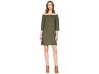 Allen Allen Ruffle Edge Linen Dress (cilantro) Women's Dress
