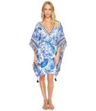 Tommy Bahama Fuller Fronds V-neck Tunic Cover-up (white) Women's Swimwear