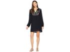Jack By Bb Dakota Tambourine Dream Embroidered Crinkle Rayon Dress (black) Women's Dress