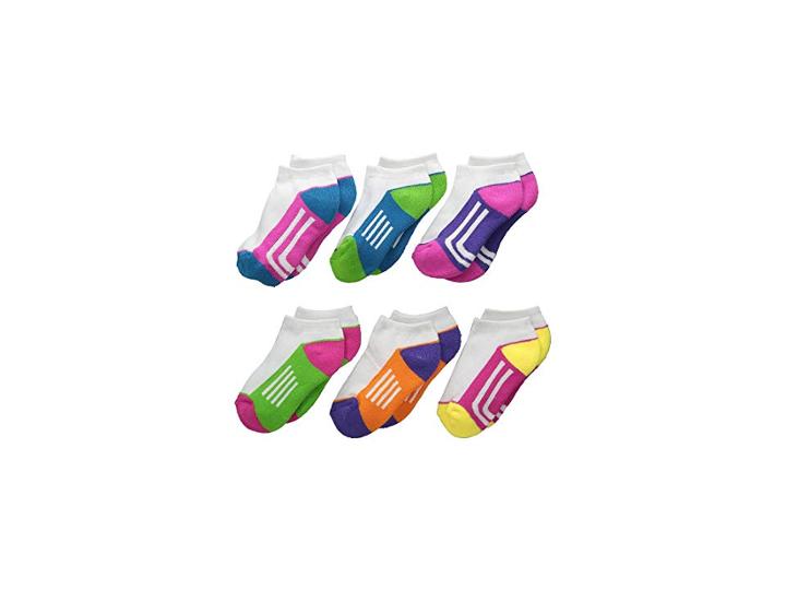 Jefferies Socks Athletic Low Cut 1/2 Cushion 6-pack (toddler/little Kid/big Kid) (multi) Girls Shoes