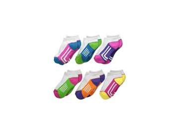 Jefferies Socks Athletic Low Cut 1/2 Cushion 6-pack (toddler/little Kid/big Kid) (multi) Girls Shoes