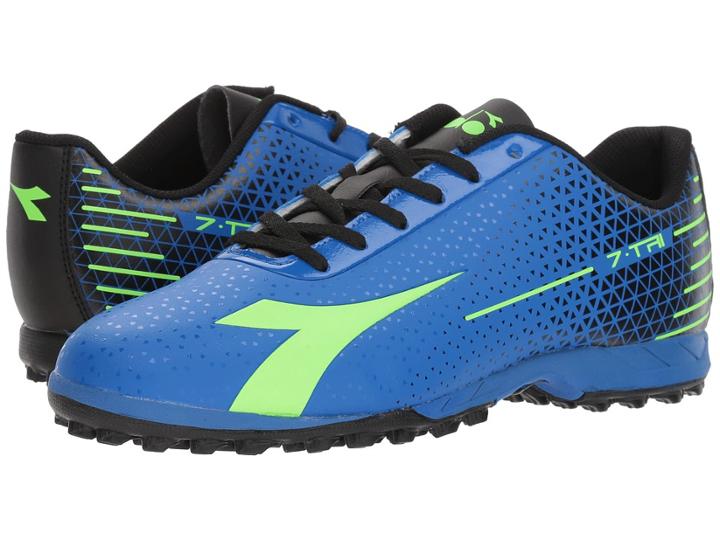 Diadora 7-tri Tf (imperial Blue/lime Punch/black) Men's Soccer Shoes