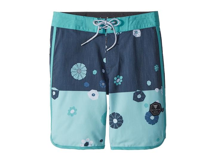 Vissla Kids Creators 4-way Stretch Boardshorts 17 (big Kids) (aqua) Boy's Swimwear