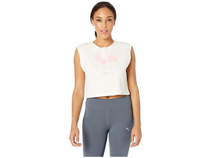 Puma Sleeveless Crop Top (vanilla Ice) Women's Clothing