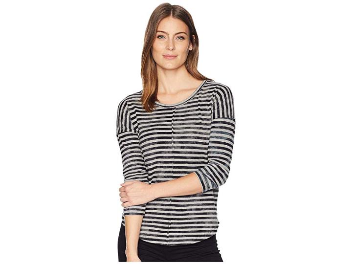 Lucky Brand Crew Neck Tee (grey Multi) Women's T Shirt