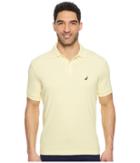 Nautica Short Sleeve Solid Interlock Polo (french Vanilla) Men's Short Sleeve Pullover