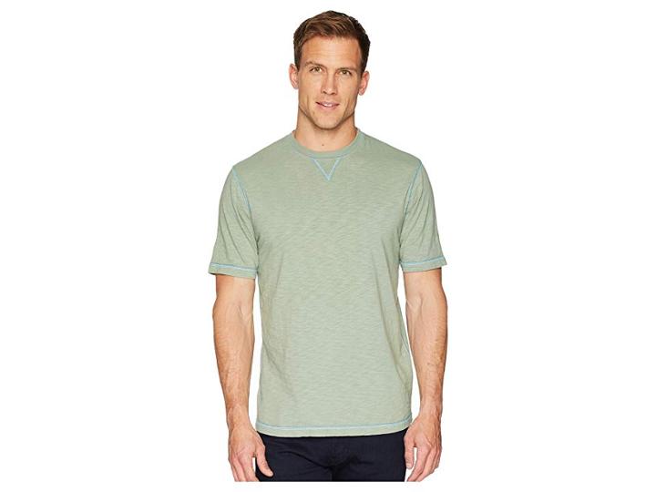 True Grit Heritage Slub Classic Fit Pigment Dyed Short Sleeve Knit Crew With Contrast Coverstitch (denim) Men's T Shirt