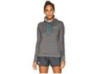 Under Armour Featherweight Fleece Funnel Neck Sweatshirt (charcoal Medium Heather/charcoal/green Malachite) Women's Sweatshirt