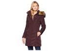 Ivanka Trump Puffer Jacket With Chevron Quilt And Detachable Fur Hood (burgundy) Women's Coat