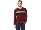 Kenneth Cole New York Comfort Knit Sweatshirt Crew Neck Blocking (wine) Men's Sweater