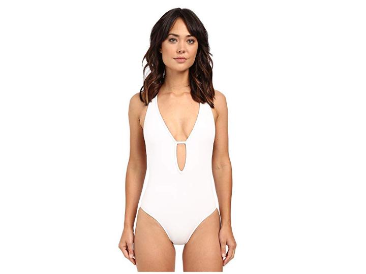 Jets Swimwear Australia Illuminate Plunge One-piece (white) Women's Swimsuits One Piece
