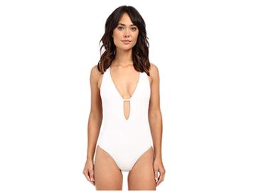 Jets Swimwear Australia Illuminate Plunge One-piece (white) Women's Swimsuits One Piece