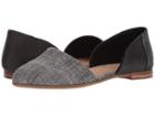 Toms Jutti D'orsay (black Leather/chambray) Women's Flat Shoes