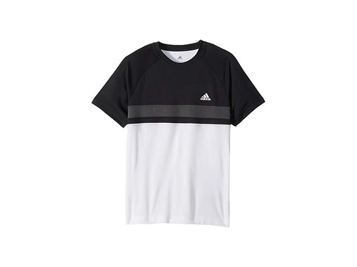 Adidas Kids Club Color Block Tee (little Kids/big Kids) (white) Boy's T Shirt