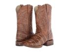Roper Embossed Exotic Square Toe Boot (brown Embossed Caiman Belly) Cowboy Boots
