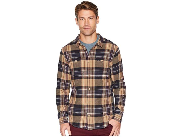 Rvca Ludlow Flannel (wood) Men's Clothing