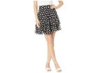 Juicy Couture All Over Dot Flirty Skirt (black Stripe Germain Dot) Women's Skirt